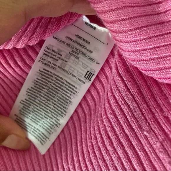 Vero Moda Pink Ribbed Cardigan - Picture 7 of 7
